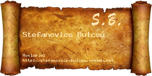 Stefanovics Bulcsú névjegykártya